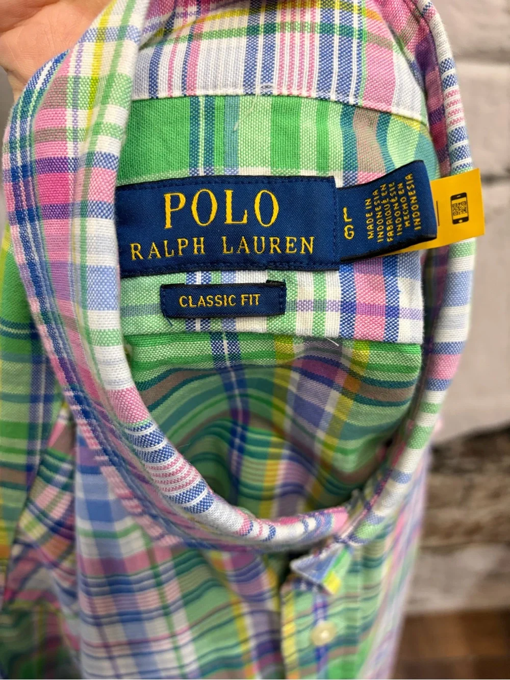 Polo Ralph Lauren Colorful Tartan Plaid Button Up Shirt Pink Green Blue Yellow